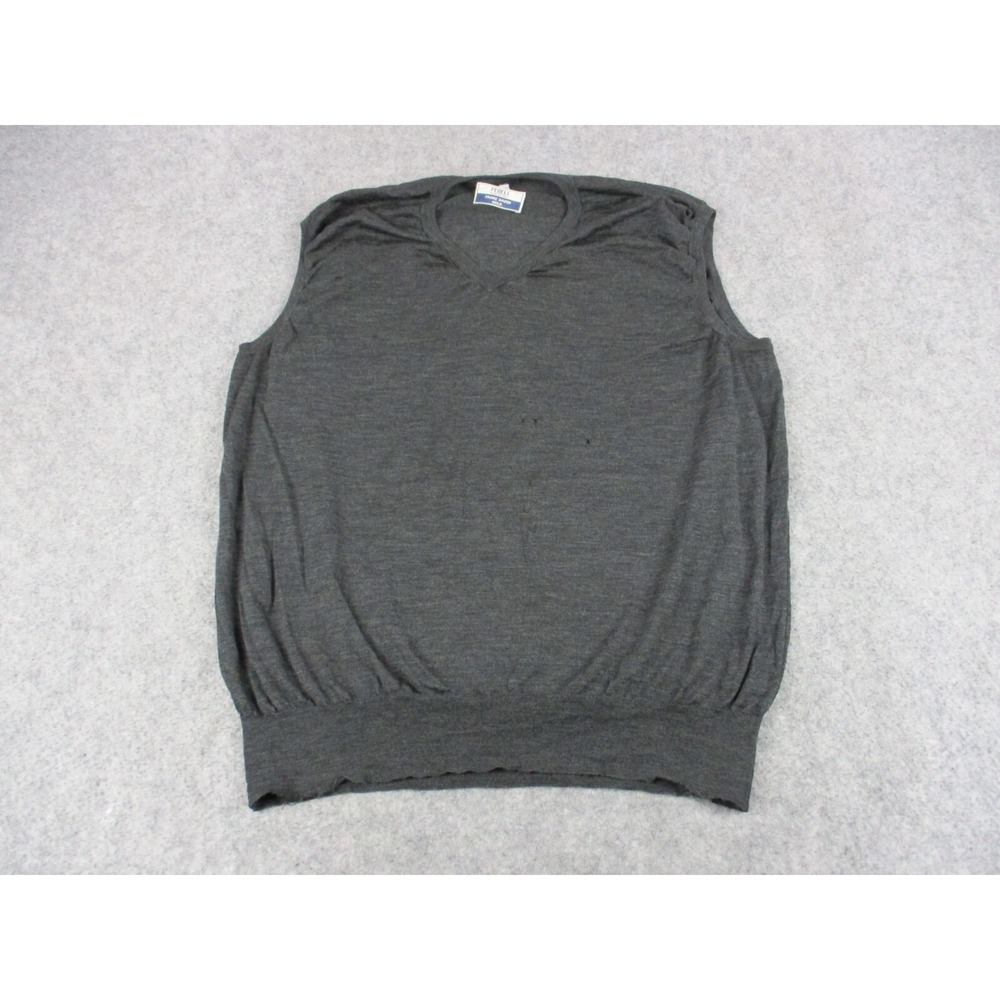 Fedeli Vest Mens Large Gray V Neck Lightweight Sleeveless Sweater Sweatshirt 52‎